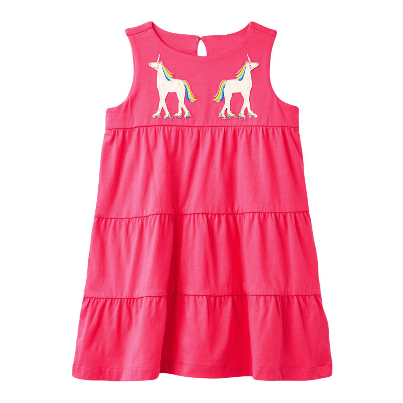 Summer New Style European And American Children'S Clothing Brand Children'S Skirt Cotton Short-Sleeved Girls Dress