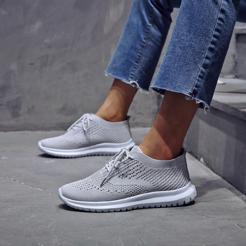 Fashion Casual Shoes Women'S Breathable Flat Bottom Student White Shoes