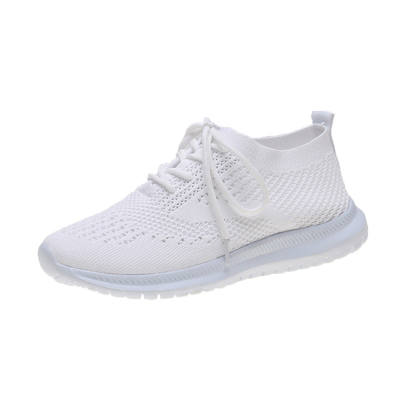 Fashion Casual Shoes Women'S Breathable Flat Bottom Student White Shoes