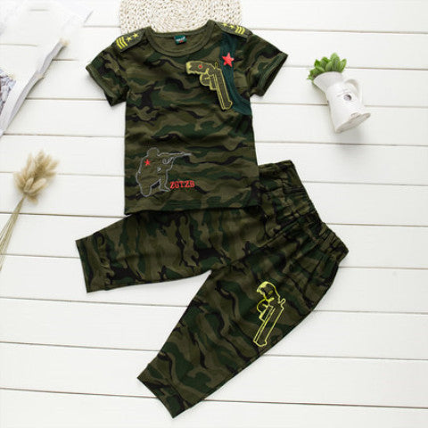 Boys Clothing Sets Fashion Summer Solid Cotton