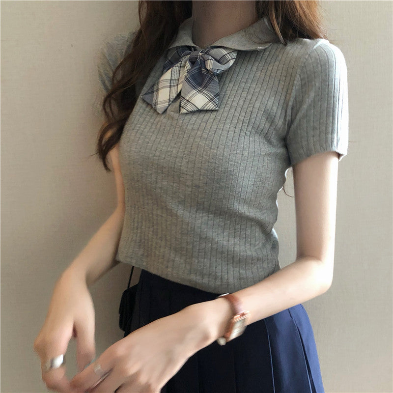 Top Female Design Sense Sweet Spicy Girl Style Short-sleeved T-shirt Student Japanese Ins Tide