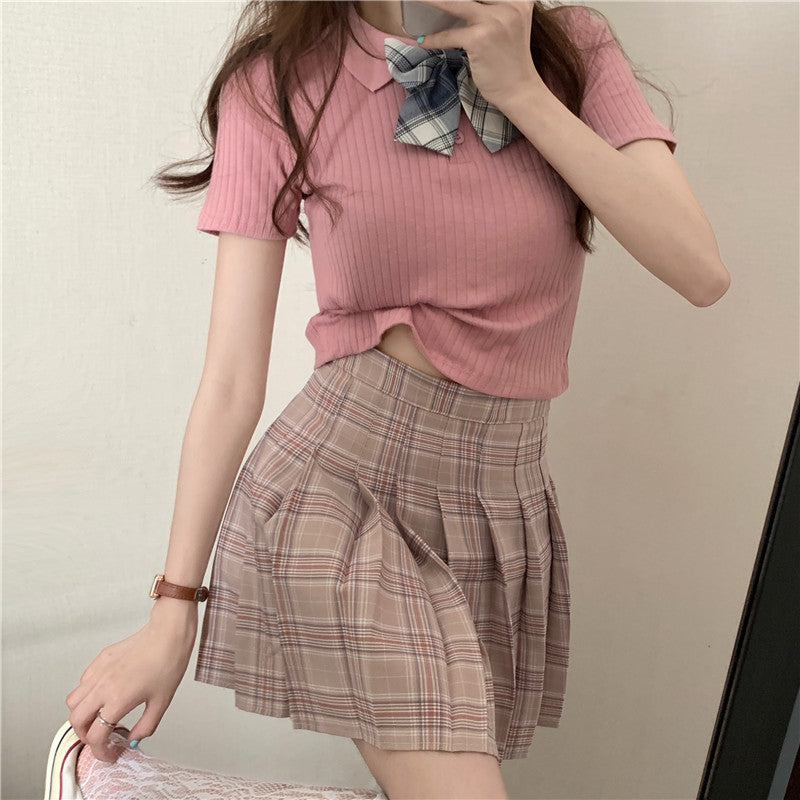 Top Female Design Sense Sweet Spicy Girl Style Short-sleeved T-shirt Student Japanese Ins Tide