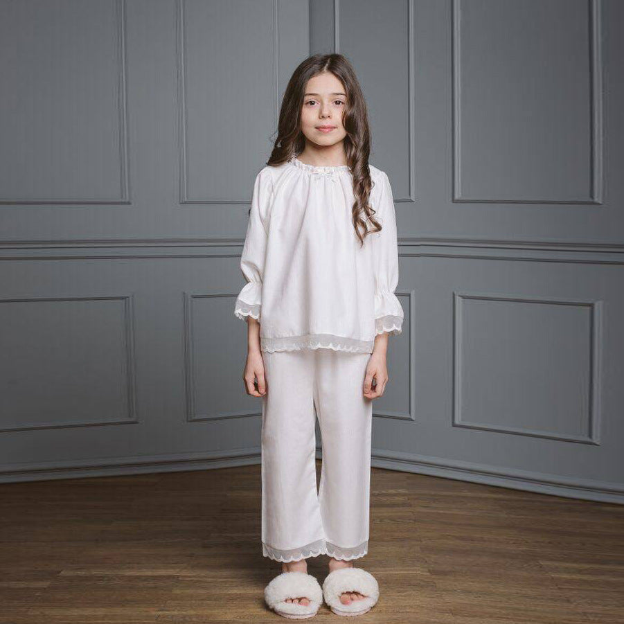 Children's Homewear Girls Lace Pajamas Set
