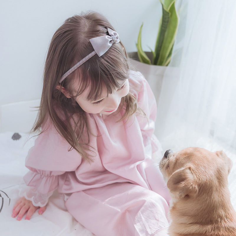 Children's Homewear Girls Lace Pajamas Set