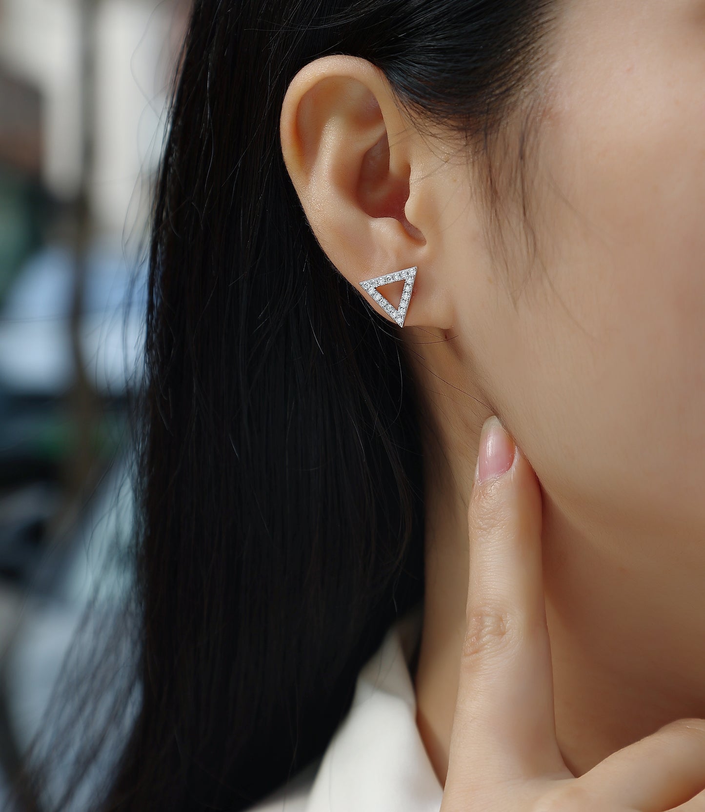 One-of-a-kind - Set With Top-quality Moissanite Luxury And Fashionable Light Luxury Jewelry, Silver Stud Earrings S925, Silver-plated Platinum