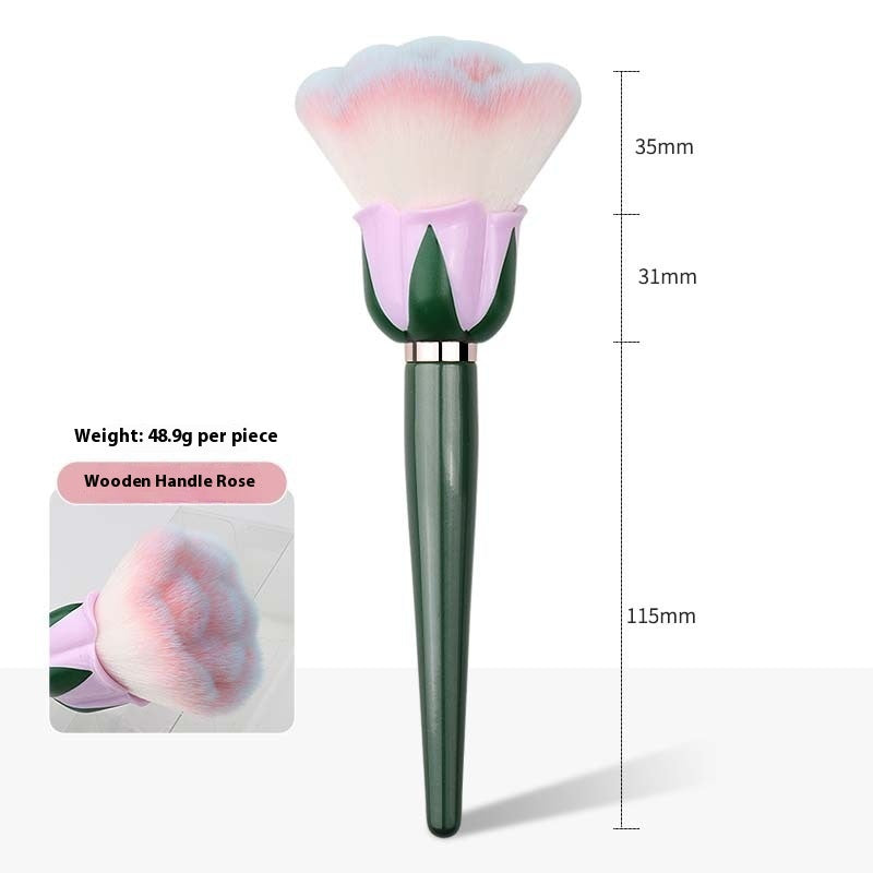 Oversized Single Wood Nail Dust Makeup Brush