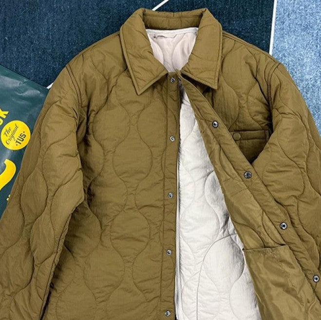 Diamond Embossed Cotton Coat Outdoor Keep Warm Coat