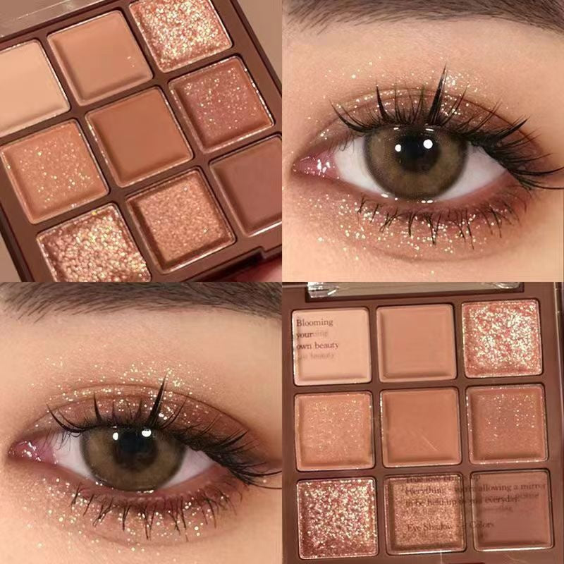 Chocolate Jiugongge Grid Earth Color Pure Nude Makeup Eye Shadow Plate