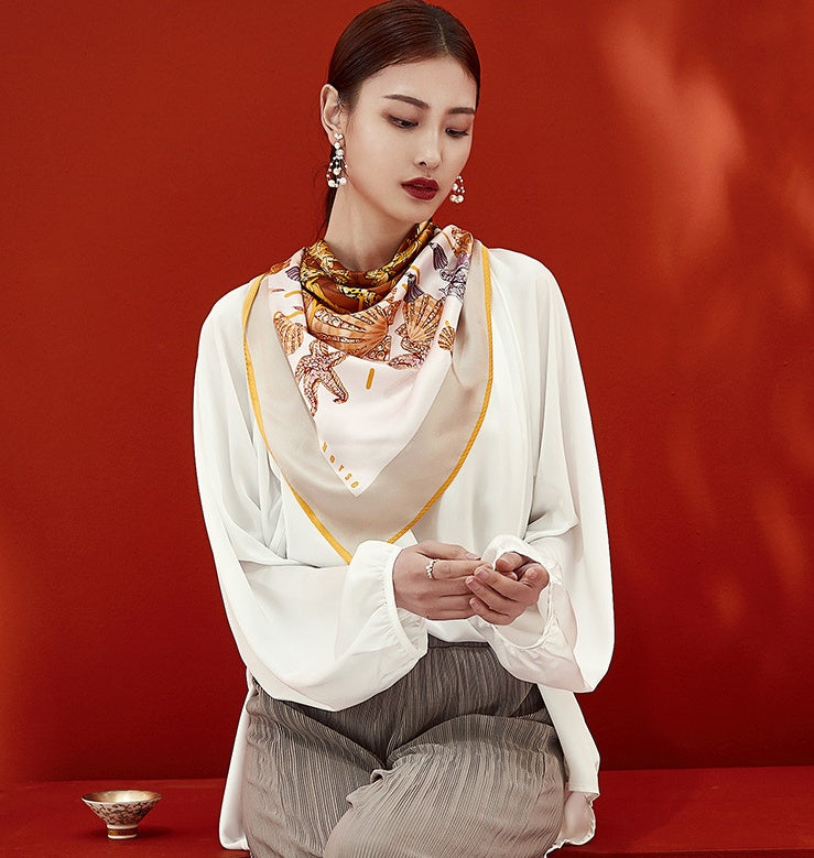Silk scarf female square