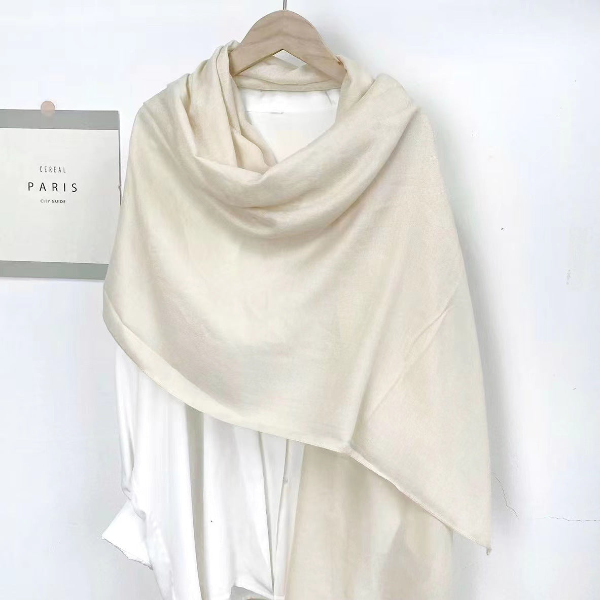 Monochrome Long Scarf Warm Shawl Solid Color Casual Scarf