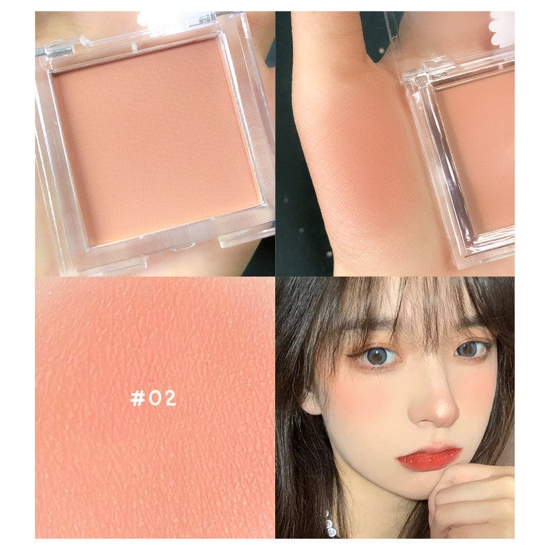 Matte And Long-lasting Non-flying Powder Blush With White Color