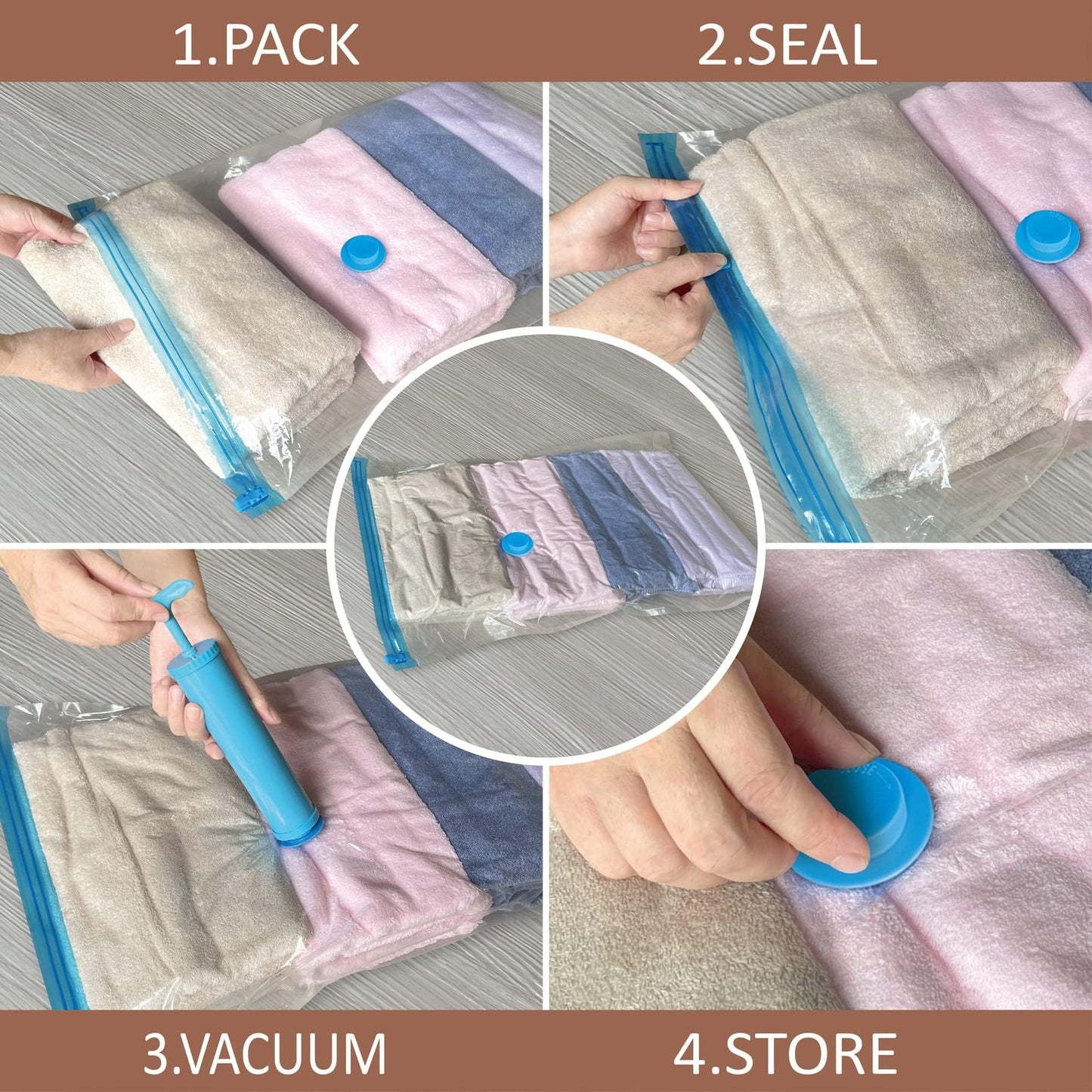 Transparent Clothing Blanket Compression Storage Bag