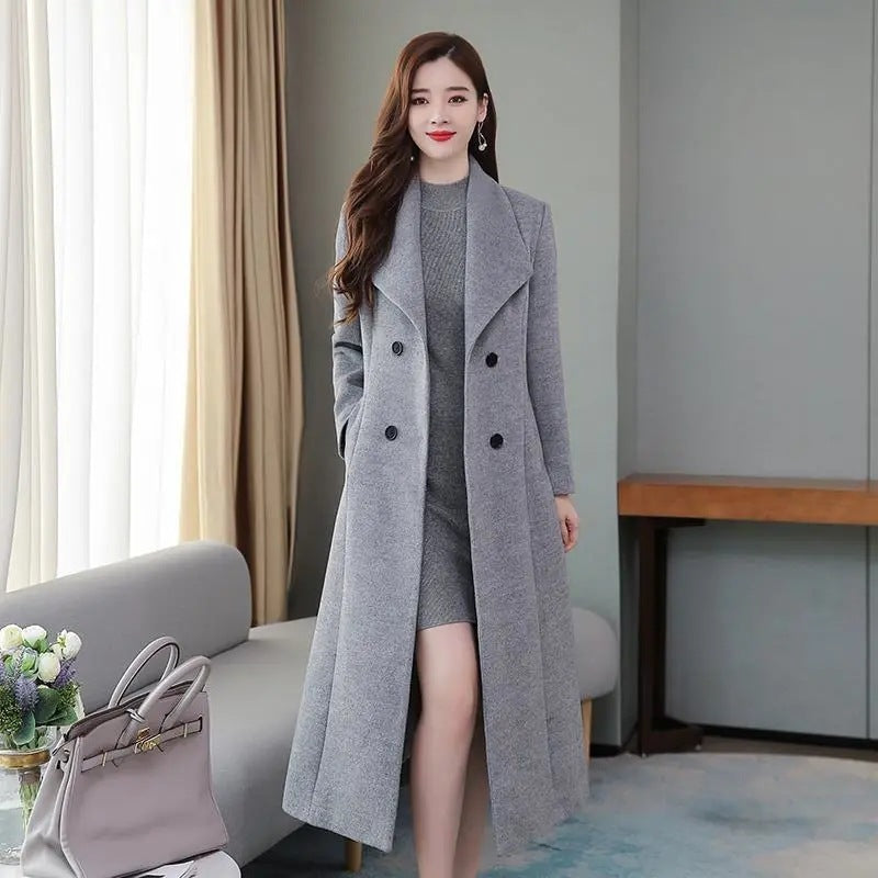 Woolen Coat Women's Lapel Slim Jacket