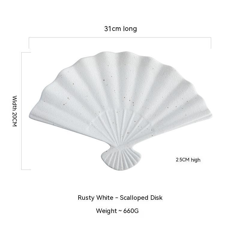 Japanese-style Ceramic Japanese Sushi Fan-shaped Meal Plate