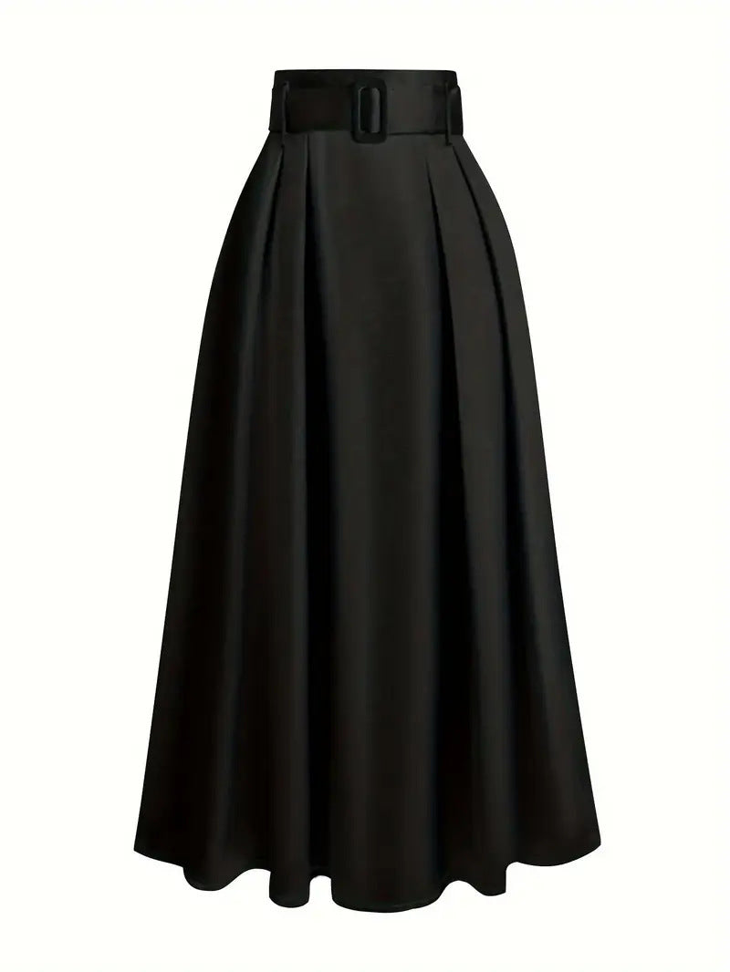 Women's High Waist Pure Color Skirt