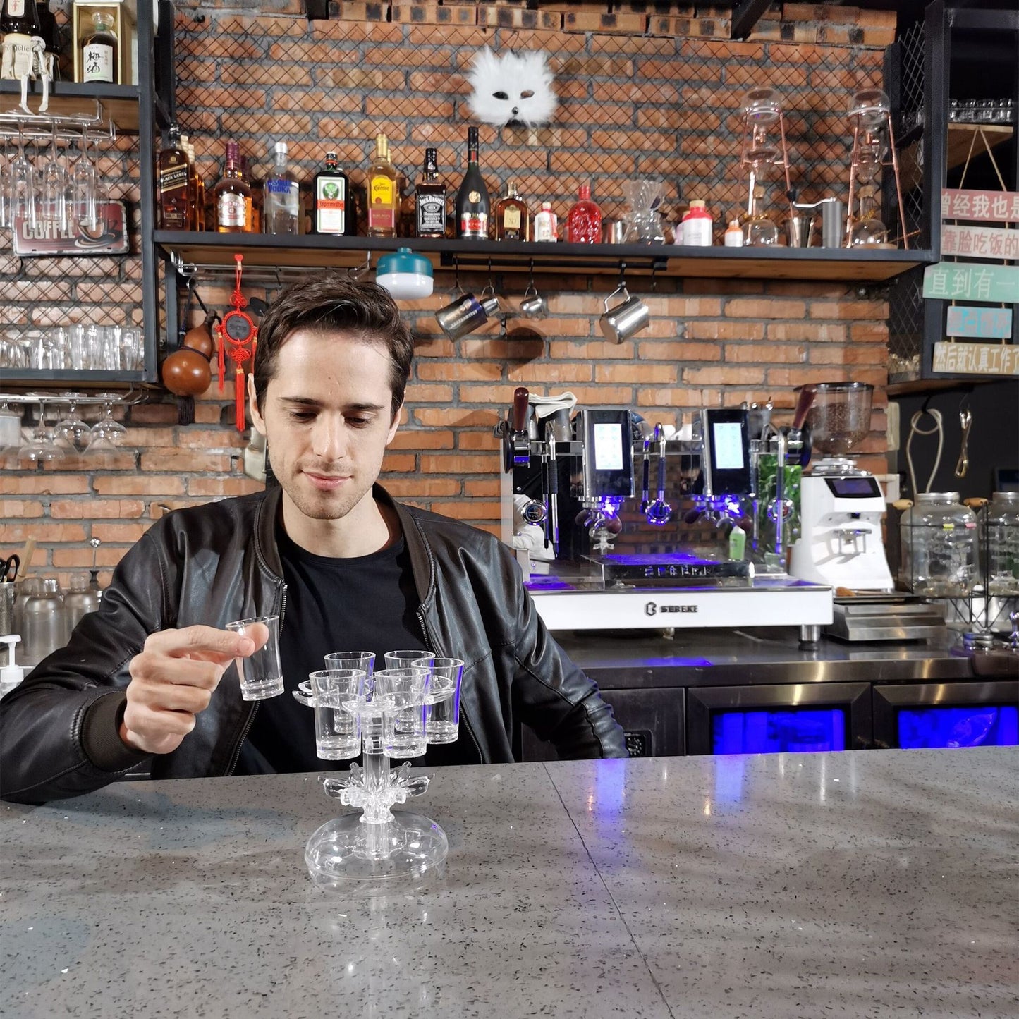 Acrylic Shatterproof Wine Glass Holder Bar KTV Wine Dispenser