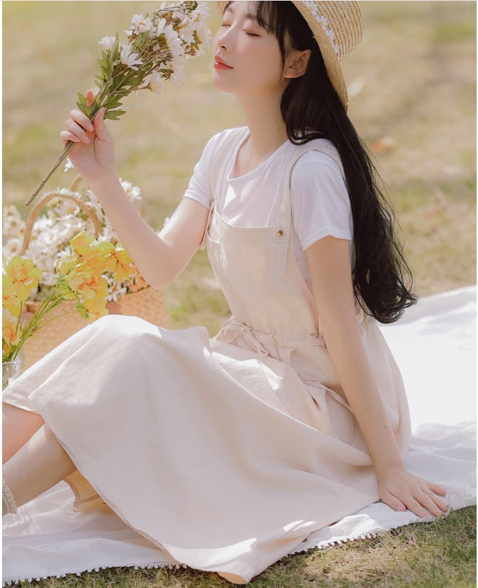 Literary And Forest Suspender Skirt College Style Dress