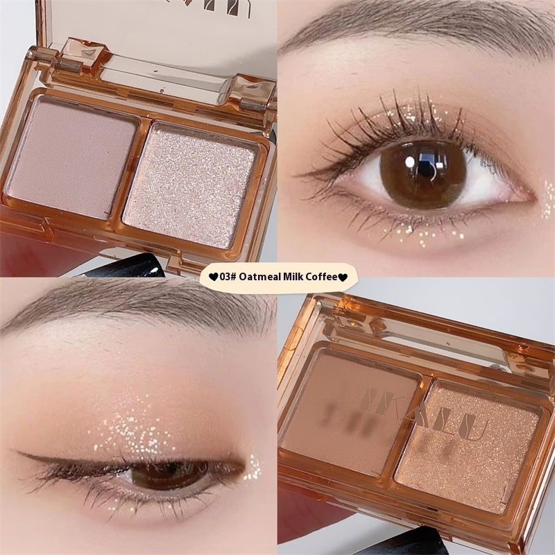 DIKALU Cool Two-tone Eye Shadow Plate Pink And Black Matte Shimmer Sweet And Spicy Punk