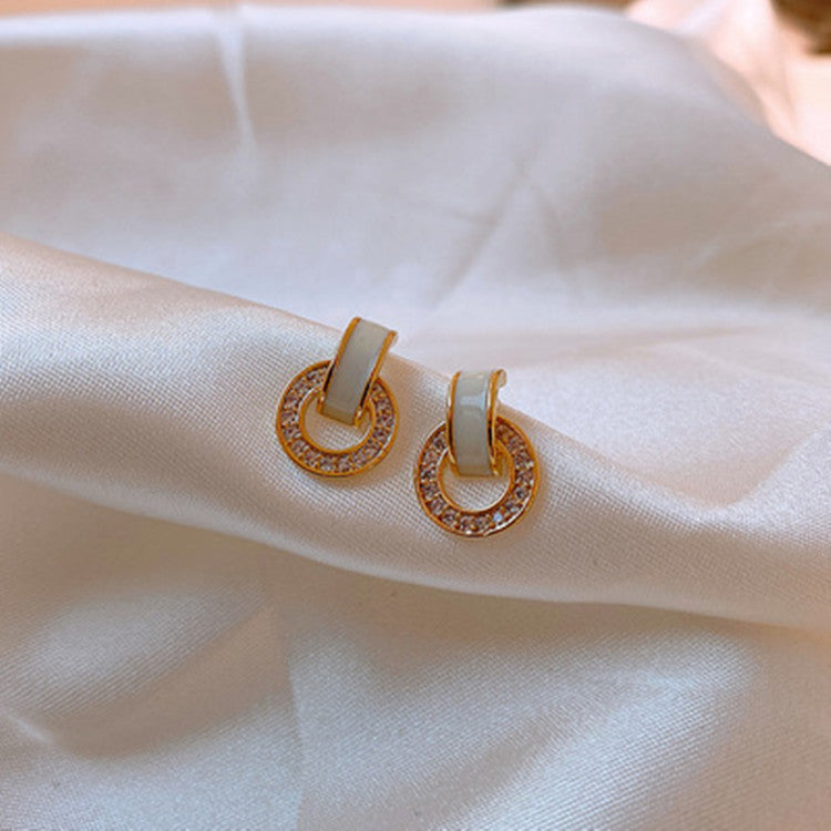 Copper-plated Real Gold Hoop Earrings With A Cool, Minimalist Vibe S925 Silver Needle Drop Earrings