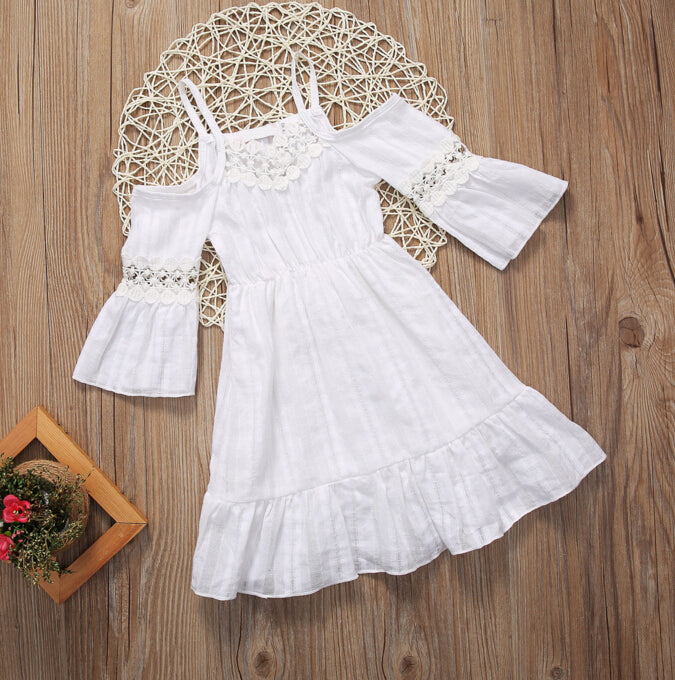 Girls strapless hollow dress