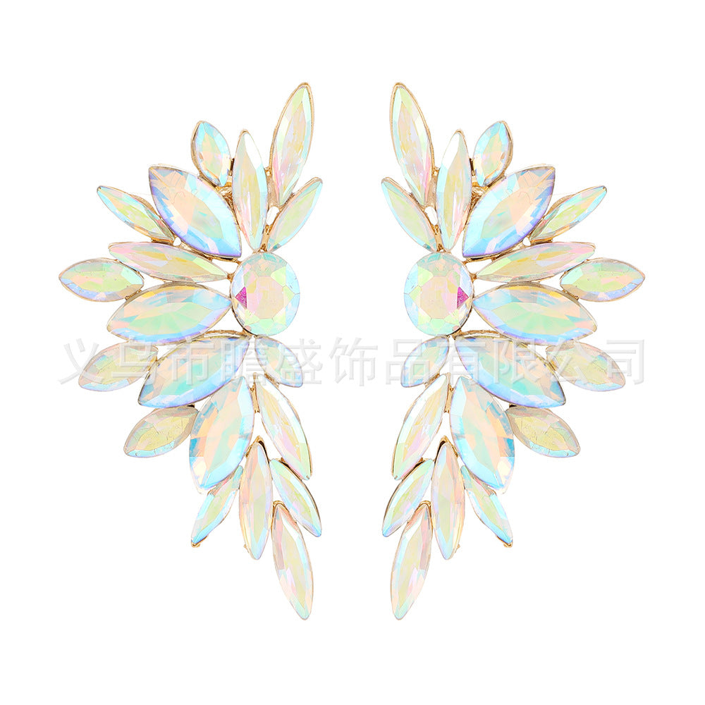 Fashionable Rhinestone Alloy Large Earrings
