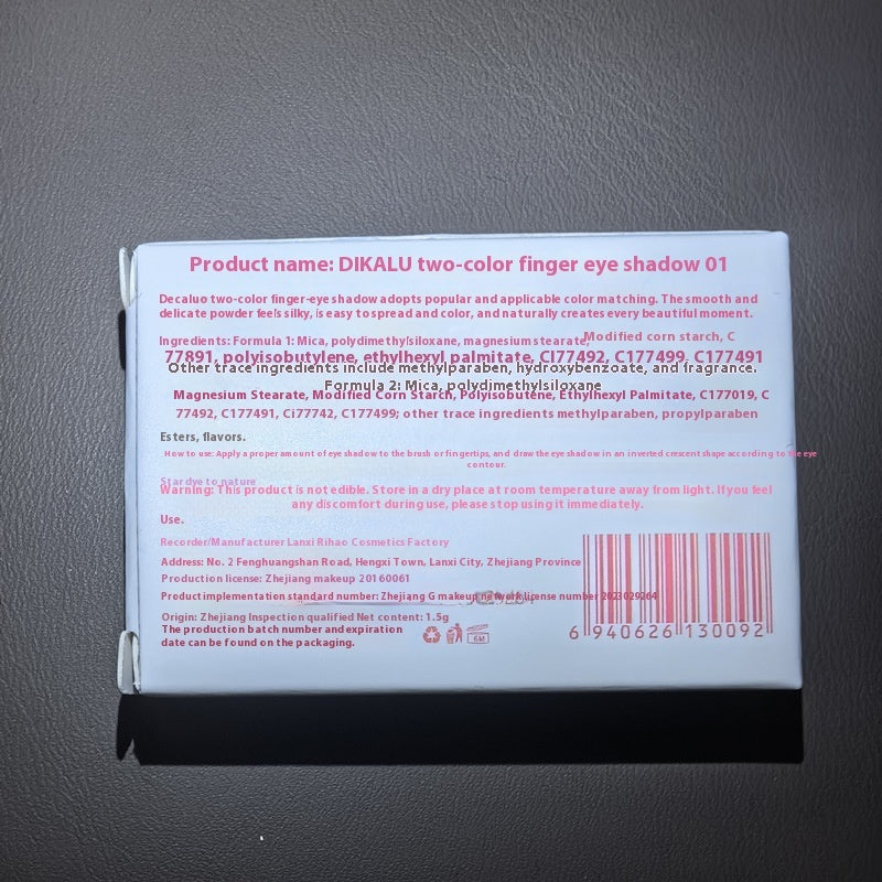 DIKALU Cool Two-tone Eye Shadow Plate Pink And Black Matte Shimmer Sweet And Spicy Punk