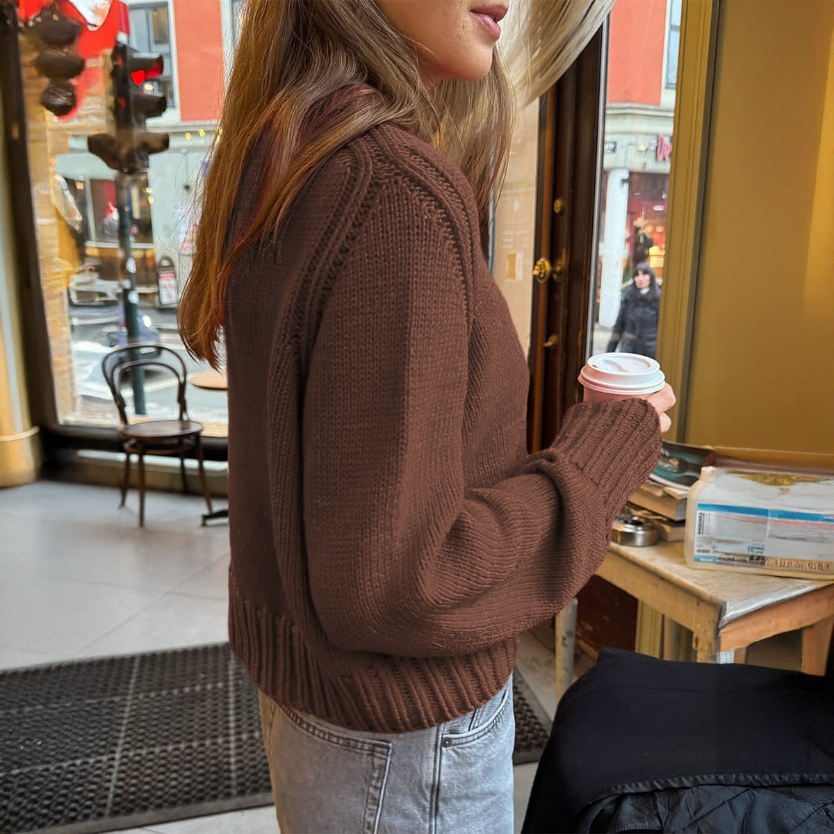 European And American Casual Versatile Long-sleeved Knitwear
