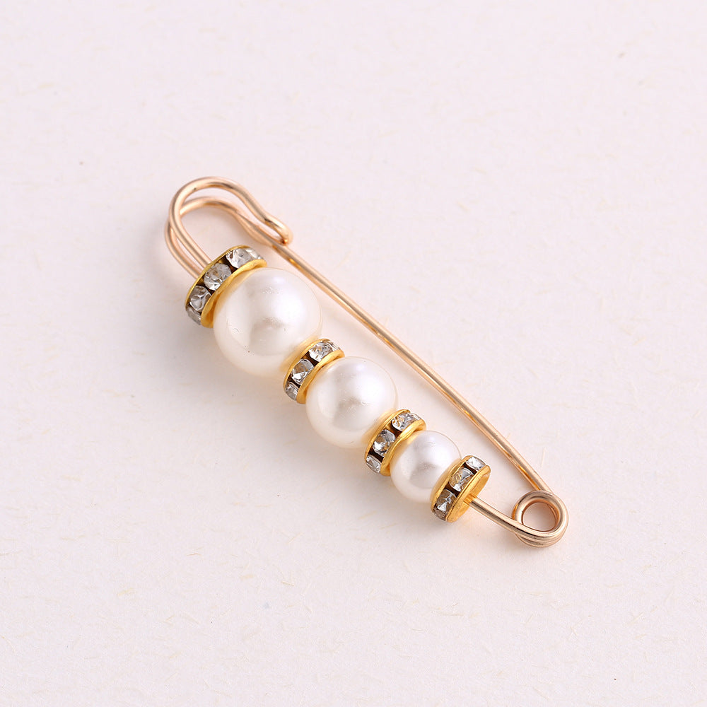 Cross-border Pearl Waist Of Trousers Pin Fixed Clothes Skirt Brooch Belt Buckle