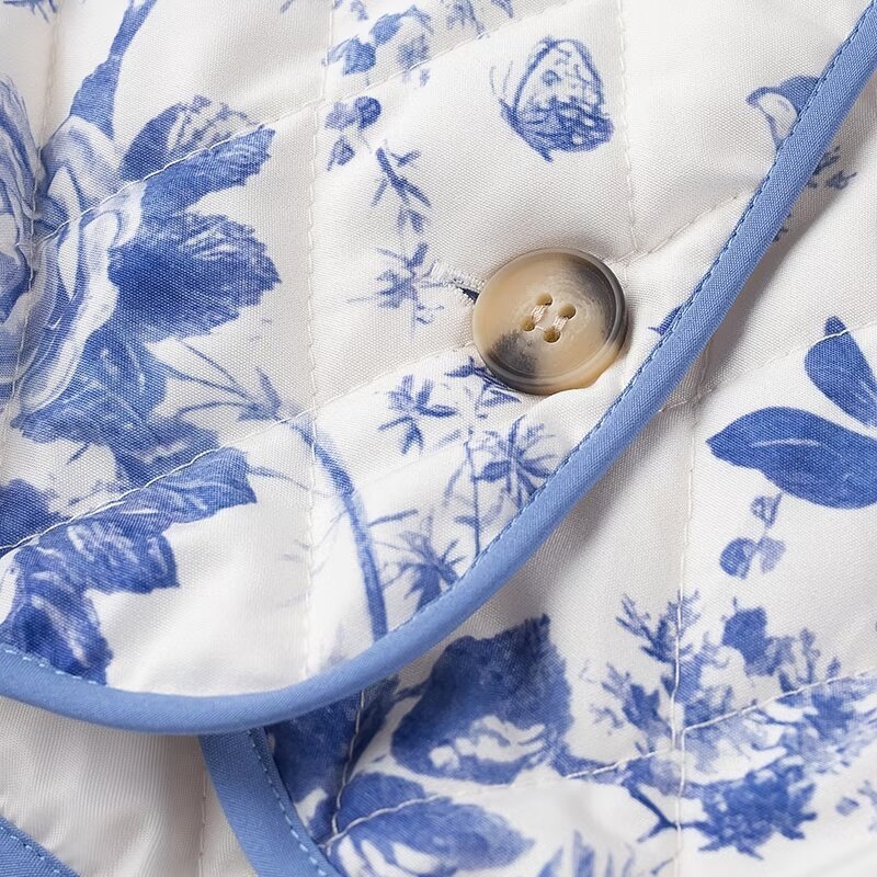 Loose Printed Thin Cotton Coat Jacket