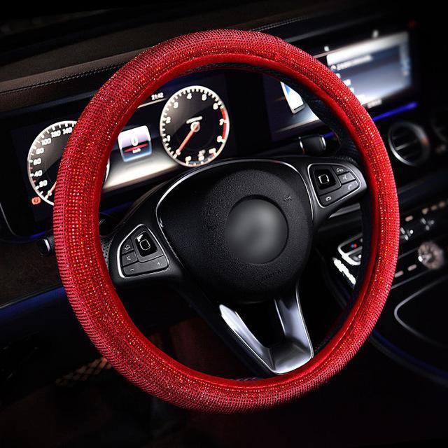Car crystal steering wheel cover