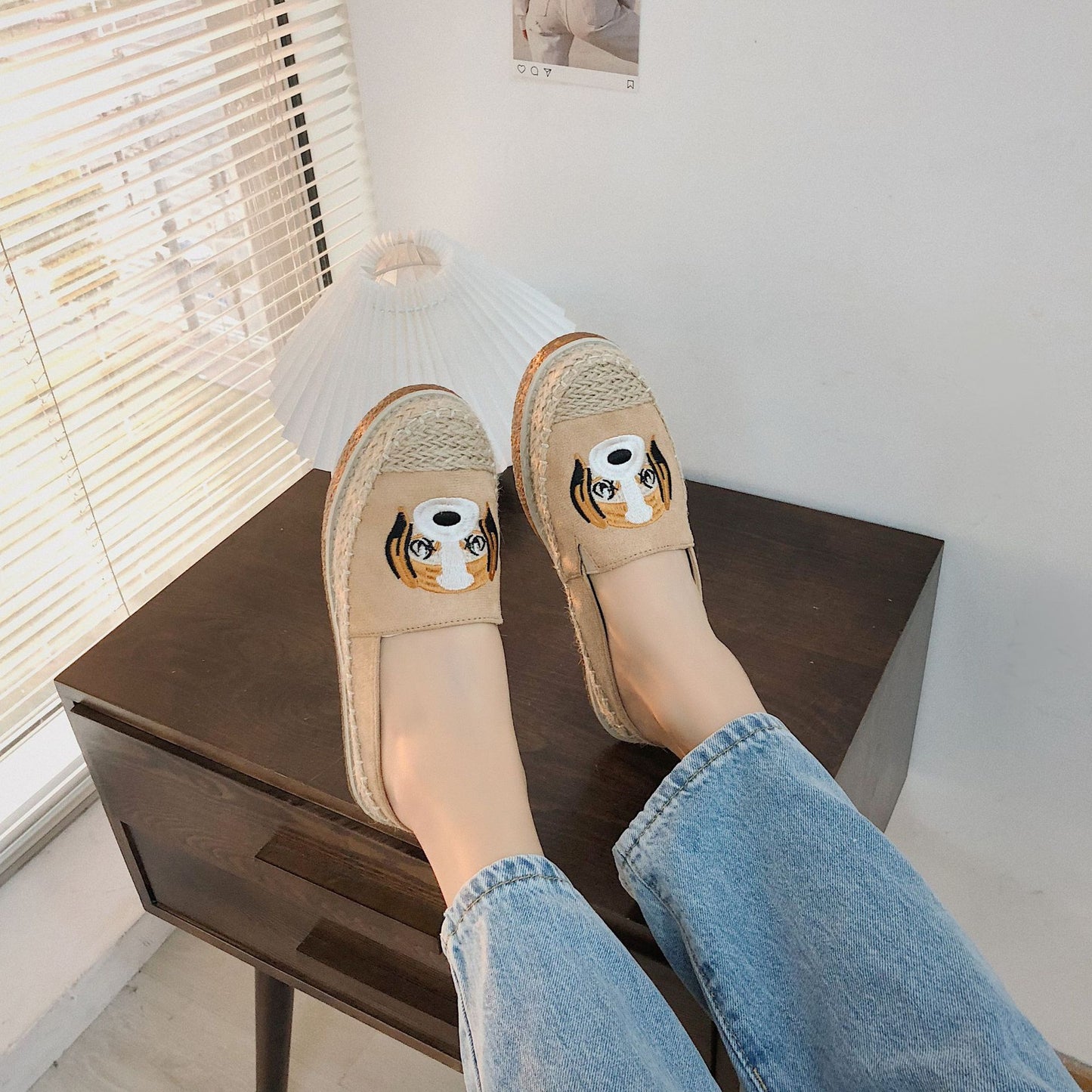 Fisherman dog flat half dragging lazy shoes