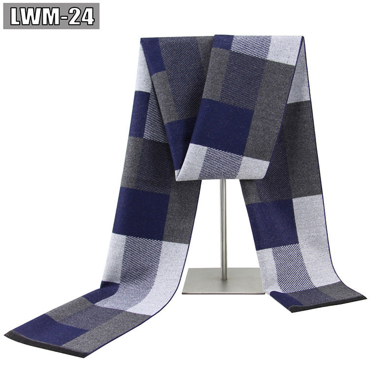Men's Scarf European And American Cashmere Autumn And Winter Business Plaid