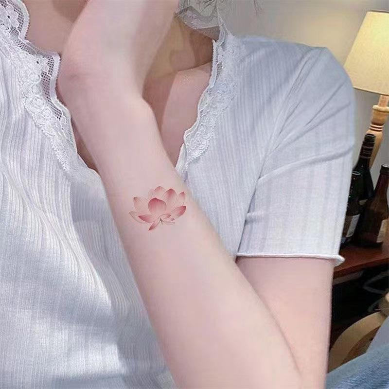 Good Luck Lotus Tattoo Sticker Waterproof And Durable Beautiful