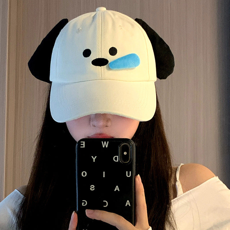 Cute Three-dimensional Snot Puppy Baseball Cap Student Outdoor Photography Sun-poof Peaked Face-showing Hat