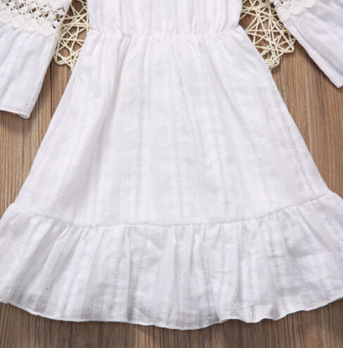 Girls strapless hollow dress