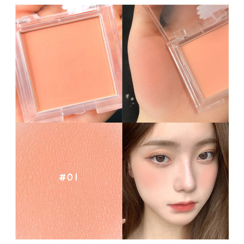 Matte And Long-lasting Non-flying Powder Blush With White Color