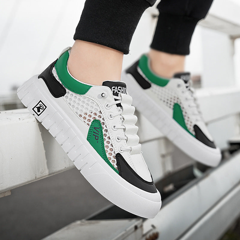 Mens Casual Breathable Mesh-panel Athletic Shoes