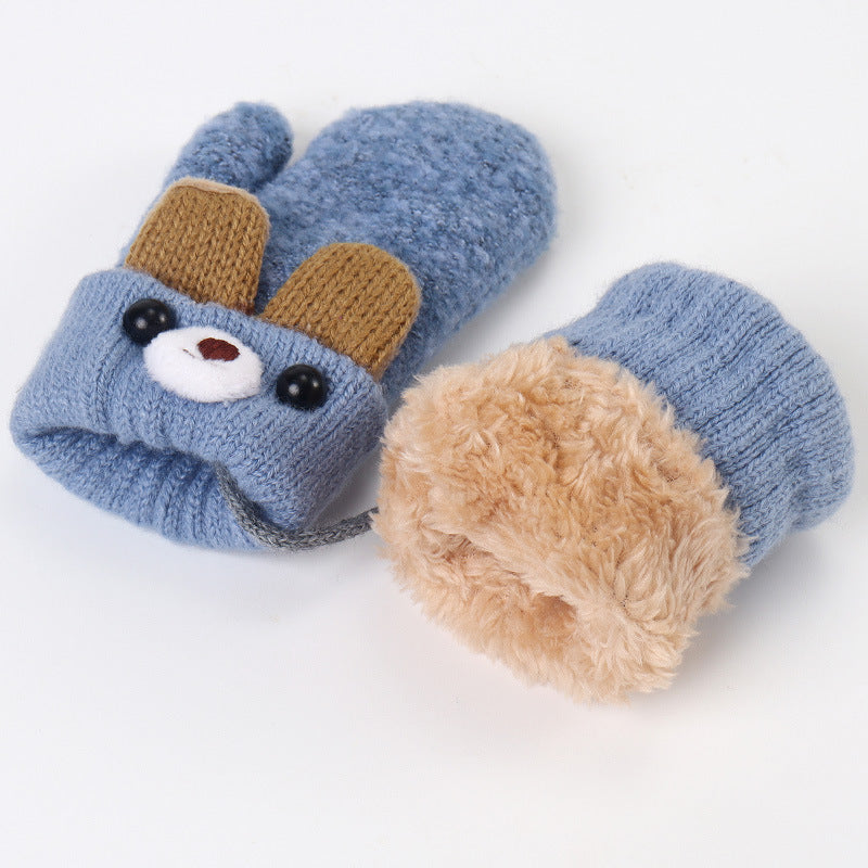 Simple Children's Cartoon Winter Warm Gloves