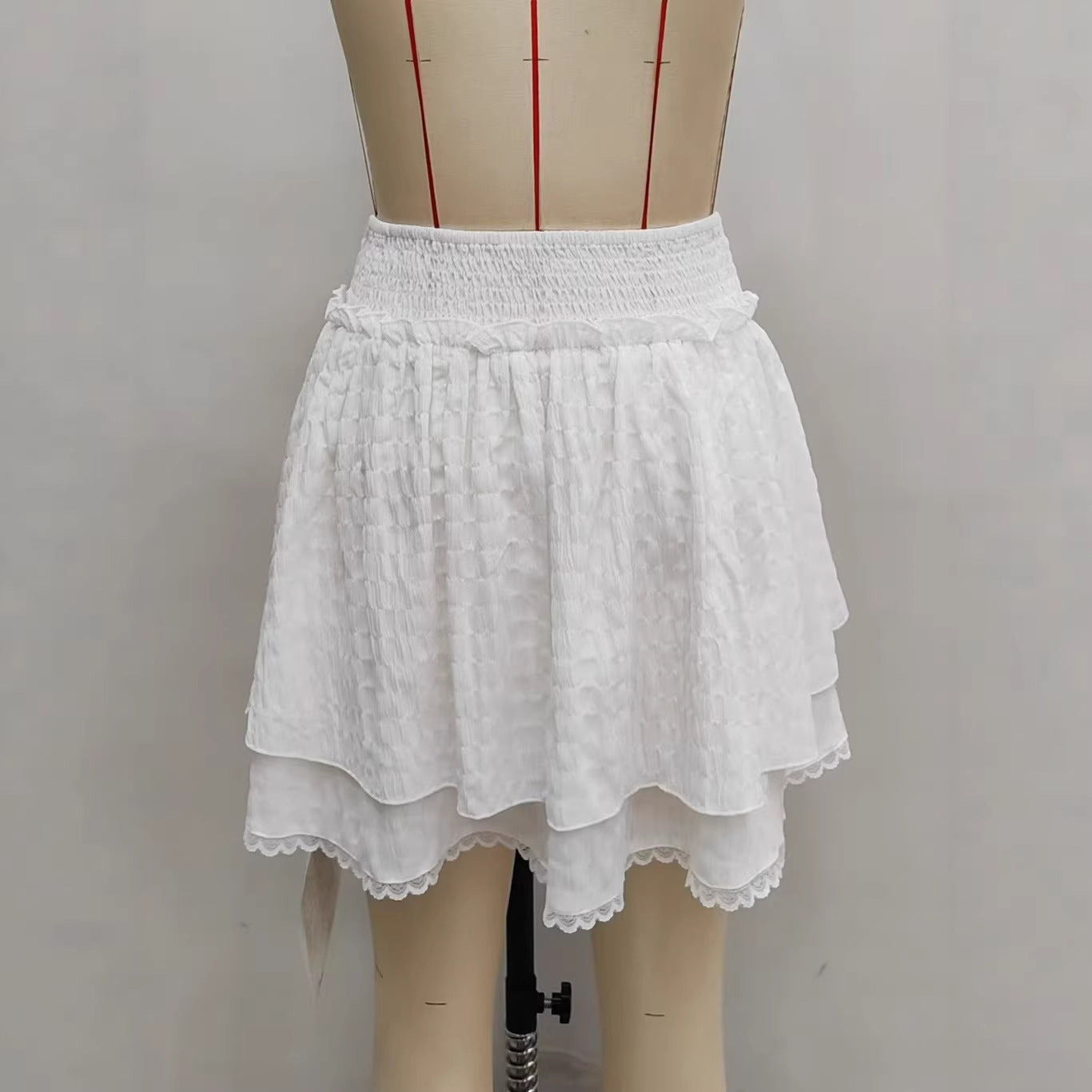 Fashionable Minimalist Design Lace Trimmed Womens Skirt