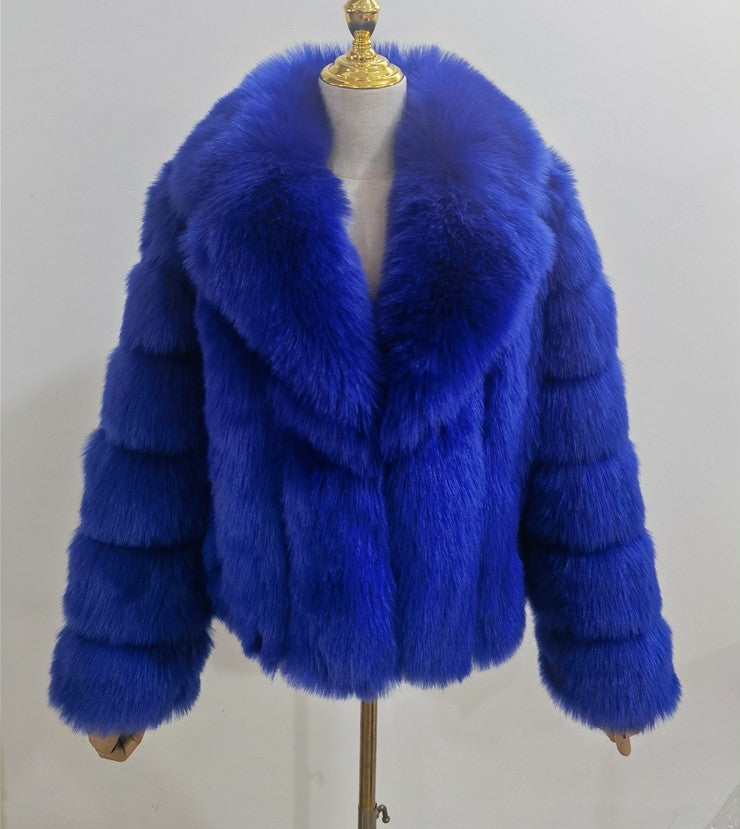 Coat Imitation Fox Fur Women's Clothing