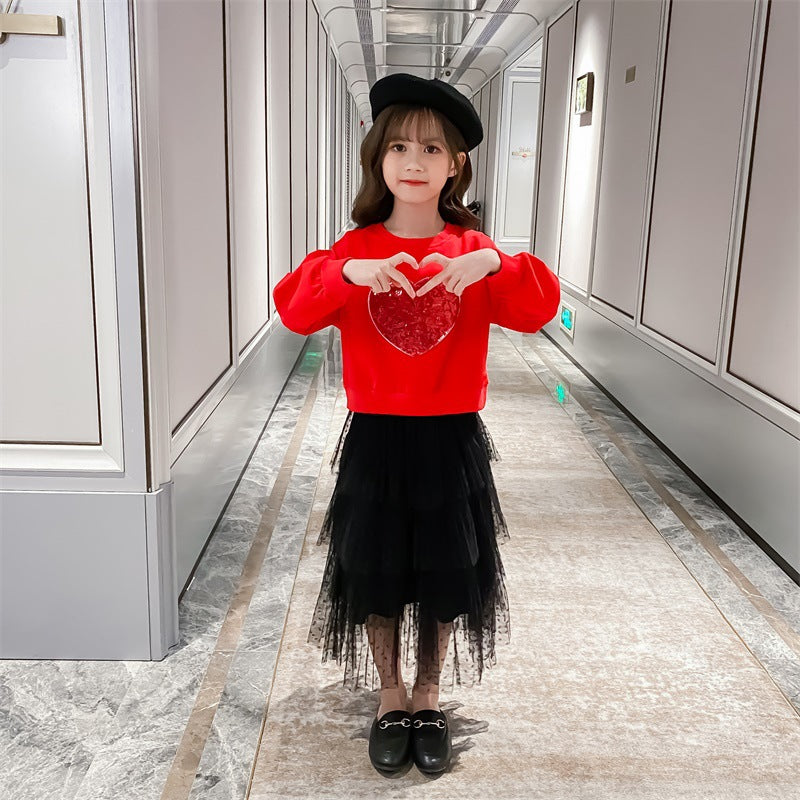 Sequin Love Girl Pullover Fashionable Stylish Clothing Fashionable