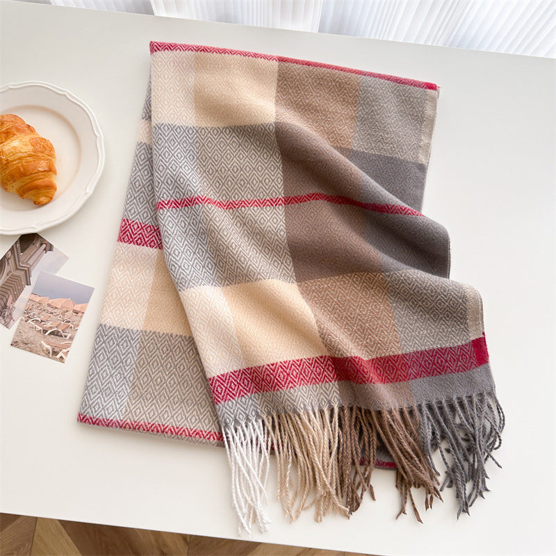 Unisex Autumn And Winter All-matching Tassel Scarf