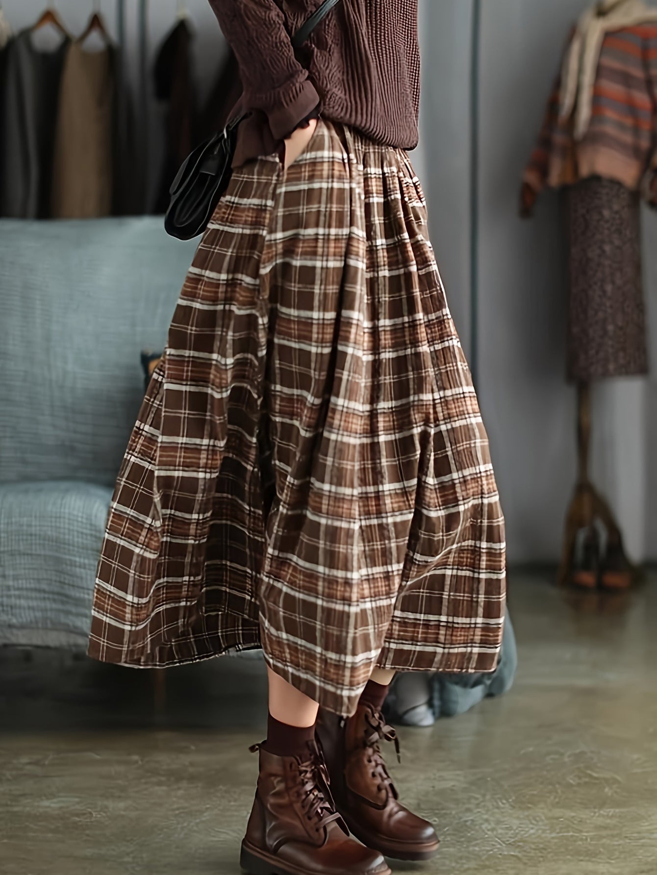 Casual Vacation Style Elastic Waist A- Line Dress