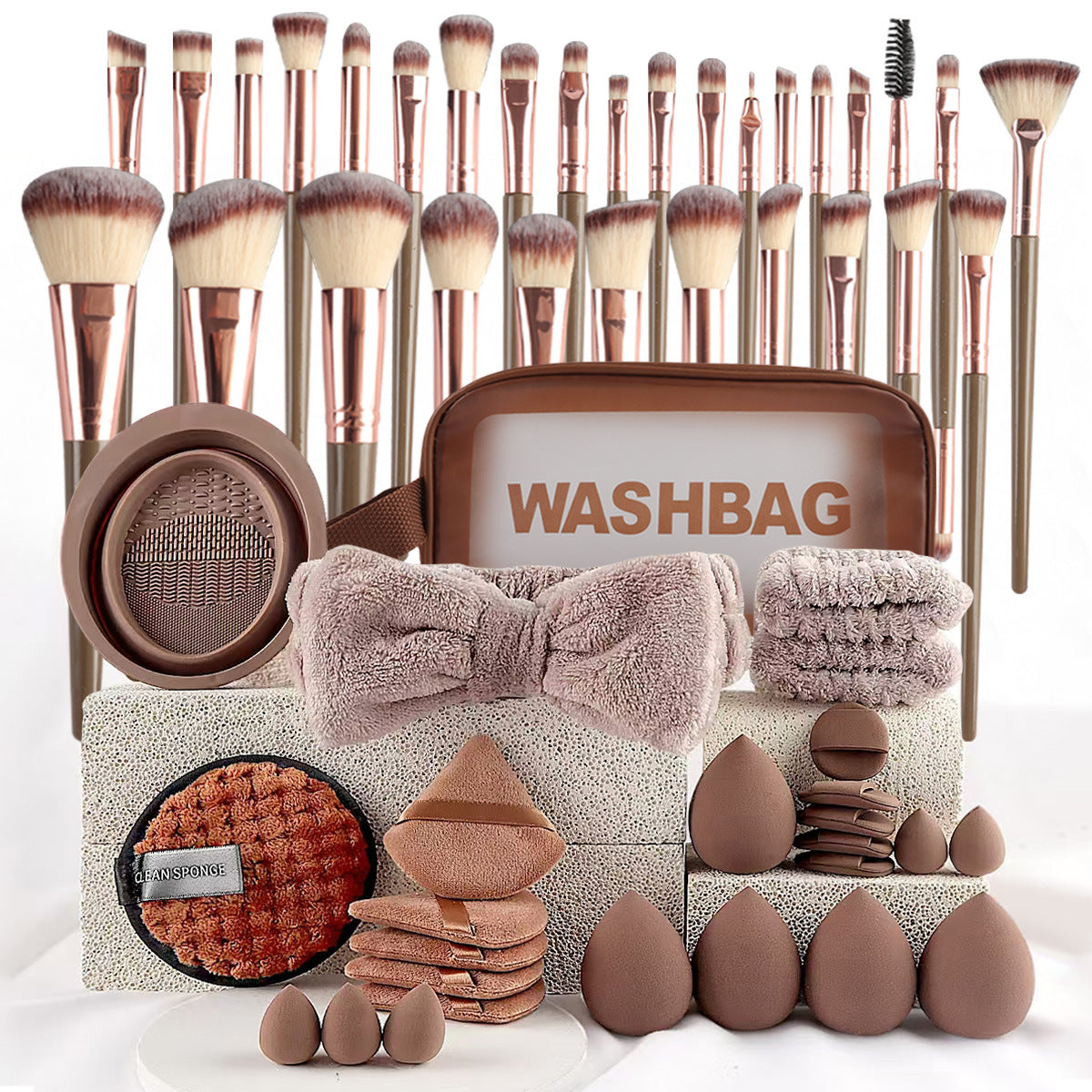 40pcs Beauty Tools Major Combination Suit Face Wash Makeup Full Set