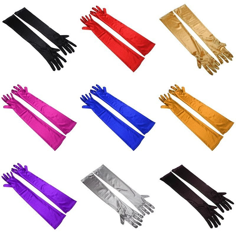 Fashion Satin Stretch Women's Halloween Gloves