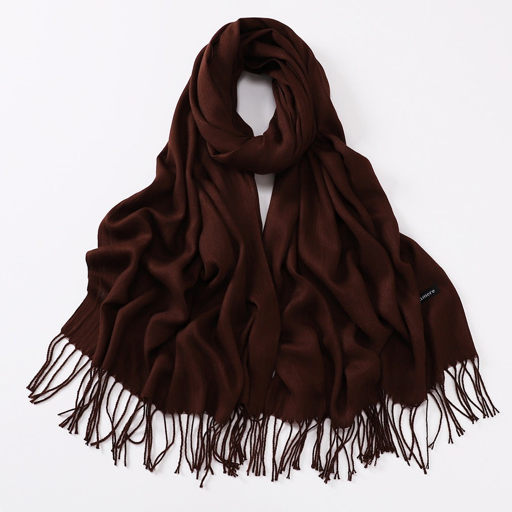 Autumn And Winter Cashmere-like Solid Color Long Scarf