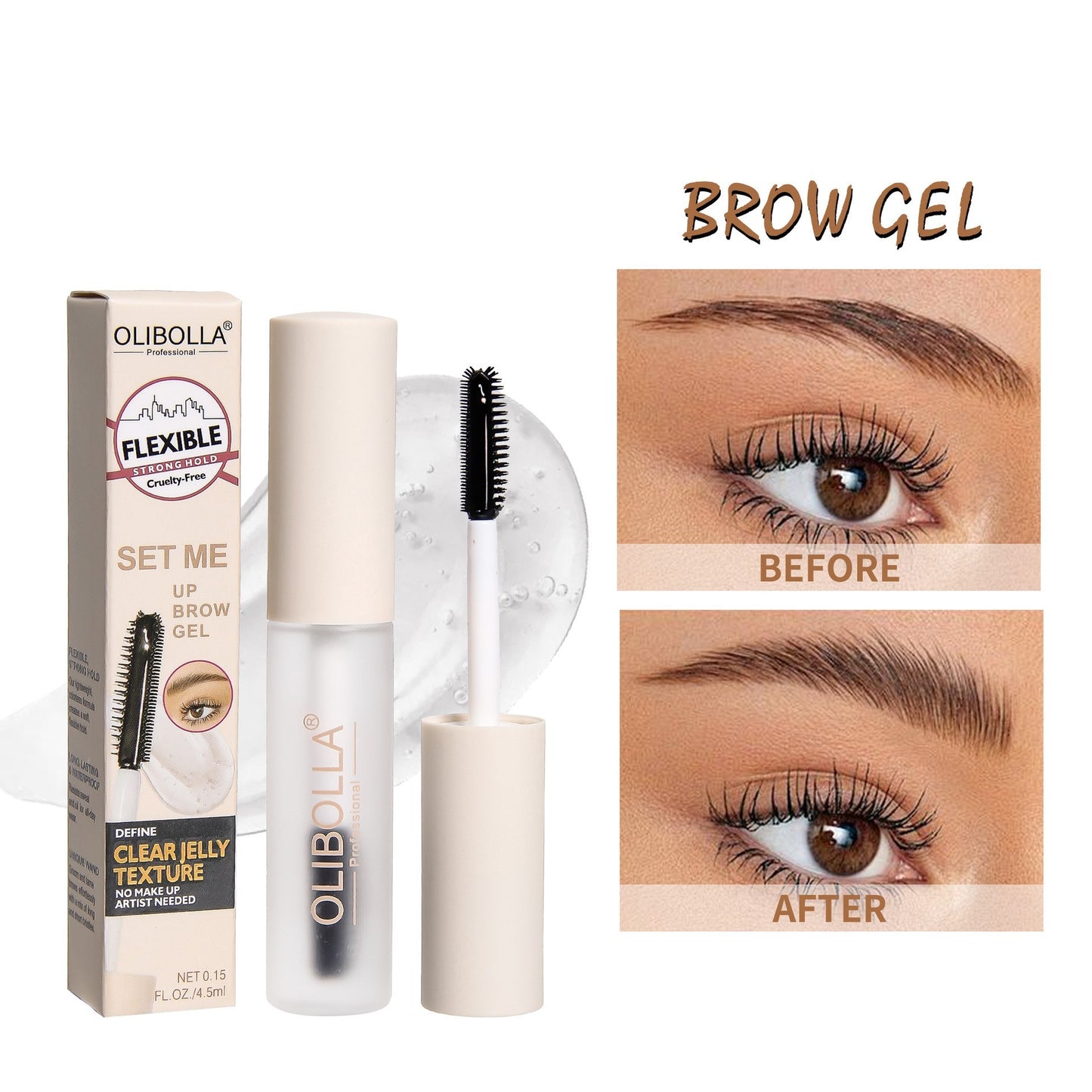 Transparent Shaping Eyebrow Gel Waterproof, Durable And Anti Smearing Cosmetics