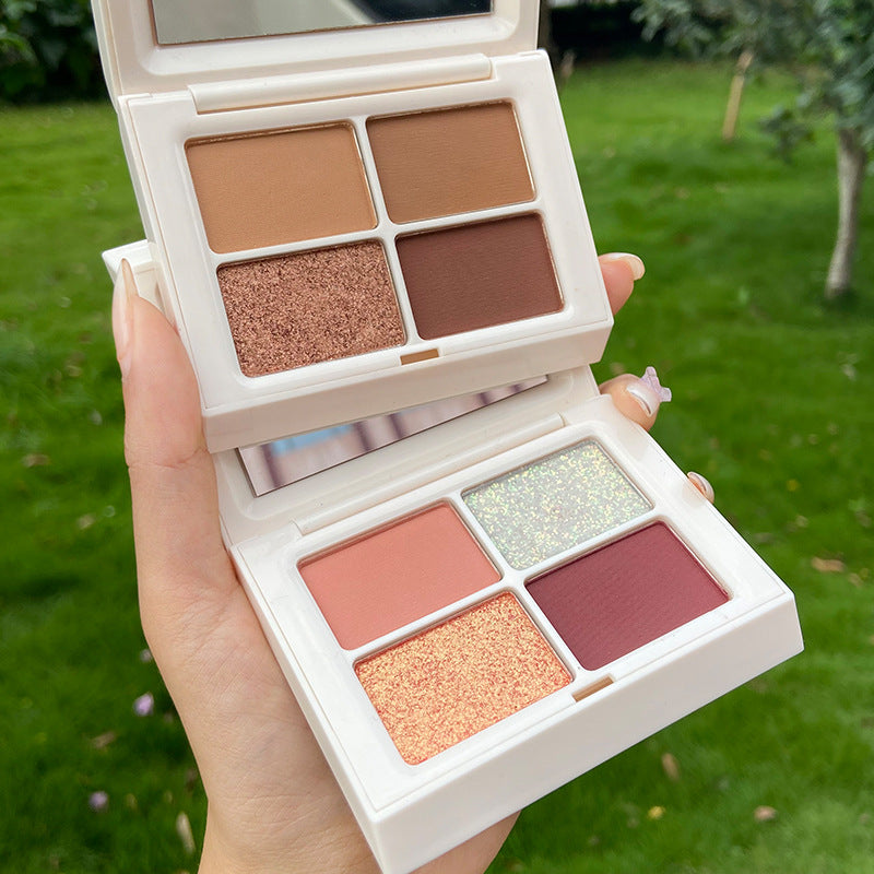 Matte sequins earthy four square grid eyeshadow