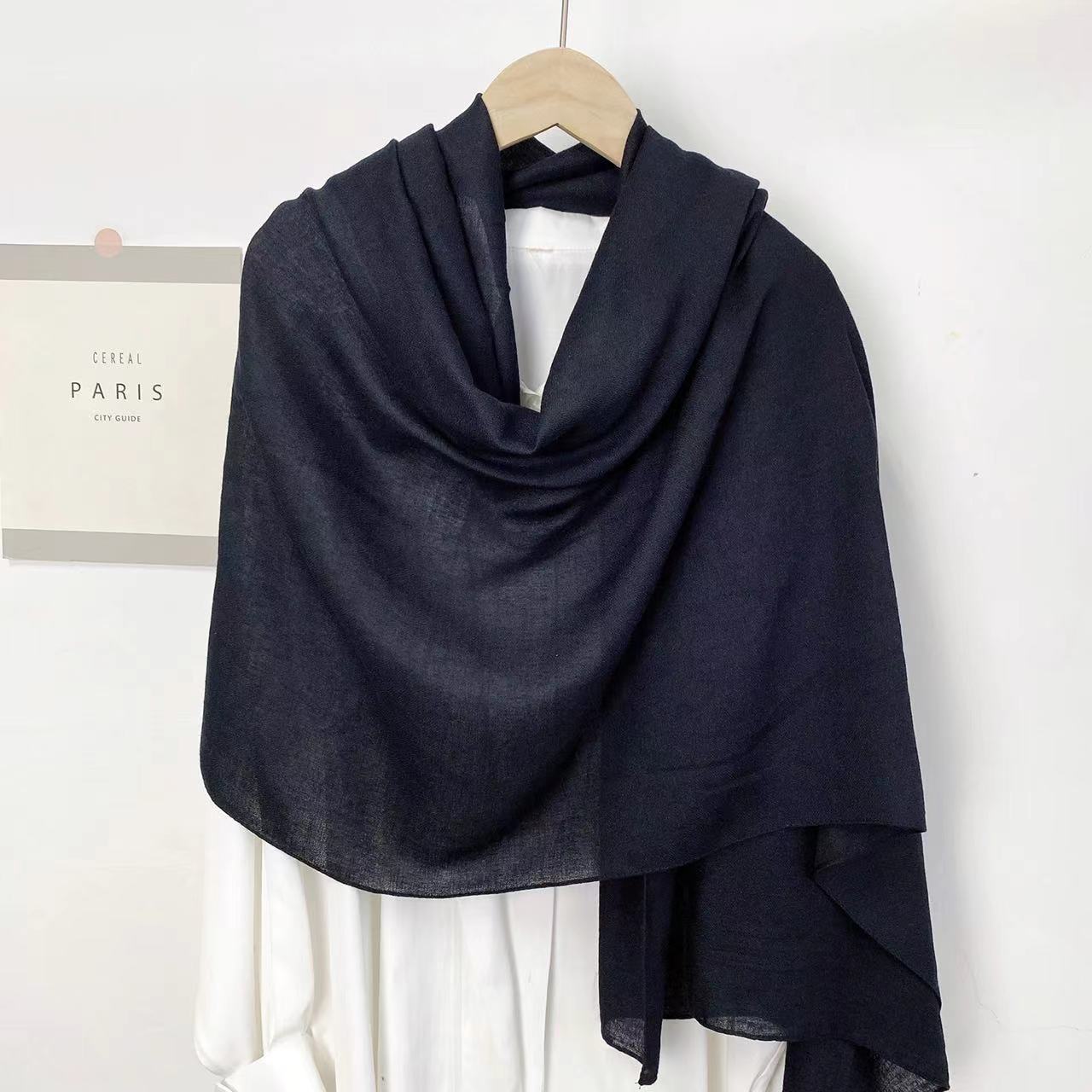 Monochrome Long Scarf Warm Shawl Solid Color Casual Scarf