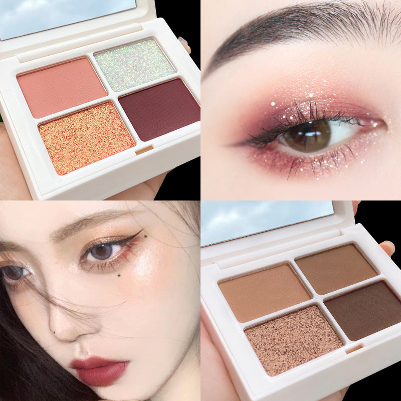 Matte sequins earthy four square grid eyeshadow